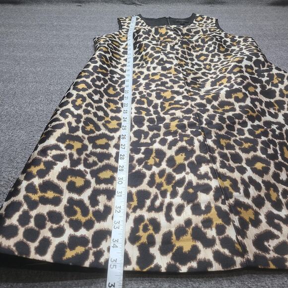 J.Crew Dress Womens 6 Leopard Print Sleeveless A-Line Fit & Flare Lined Back Zip - Picture 2 of 10